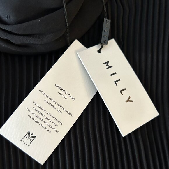 NWT Milly Rosemary Pleated Mock-Neck Chiffon Mini Dress - Picture 6 of 7